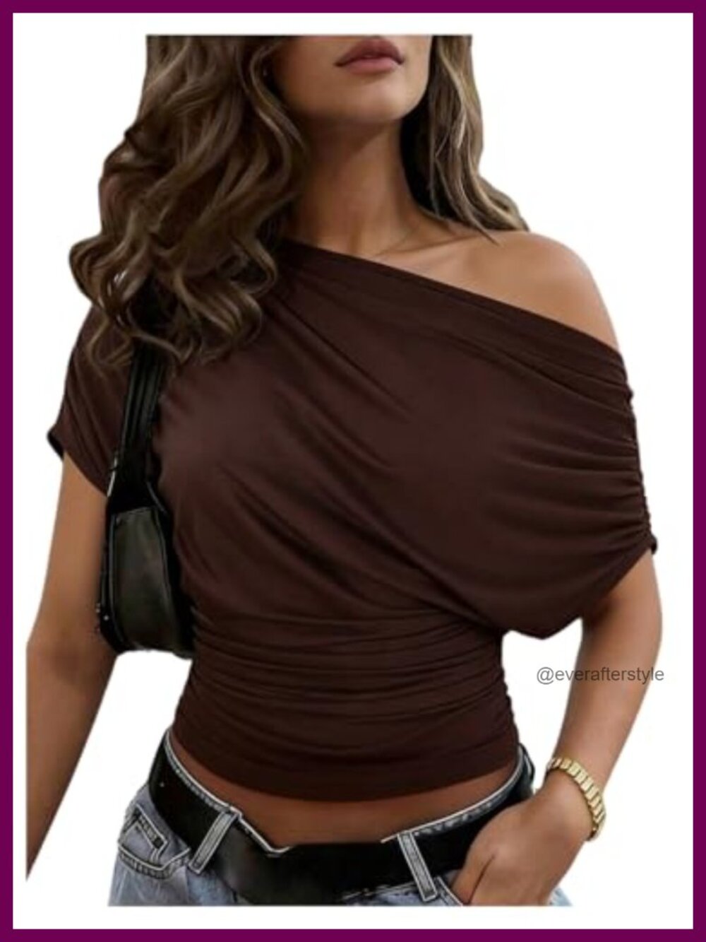 Women's Off Shoulder Ruched Dolman Sleeve Top Going Out Summer T Shirt